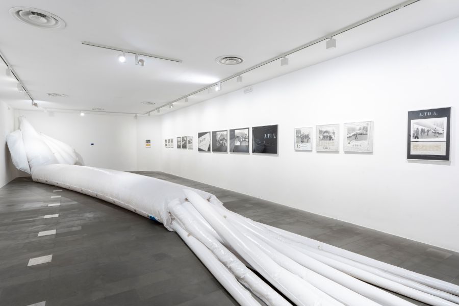 sala con il Totano, scultura gonfiabile in PVC