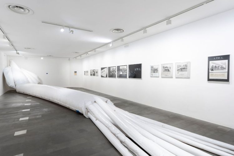 sala con il Totano, scultura gonfiabile in PVC